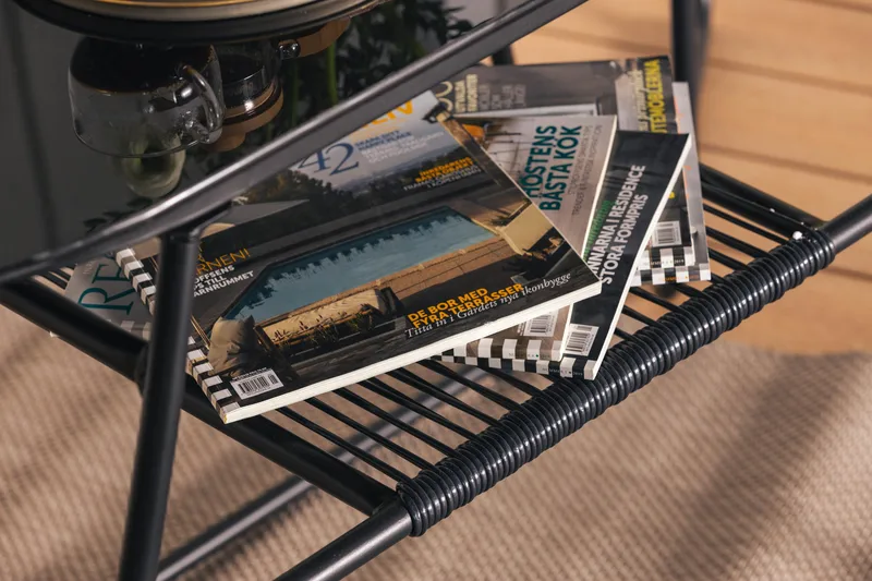 Parvekeryhmä Lamborg 120 cm Soikea 2 tuolia - Lasi/Musta - Puutarhakalusteet - Ulkoryhmä - Cafe-ryhmä