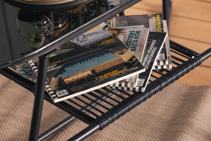 Parvekeryhmä Lamborg 120 cm Soikea 2 tuolia - Lasi/Musta - Puutarhakalusteet - Ulkoryhmä - Cafe-ryhmä