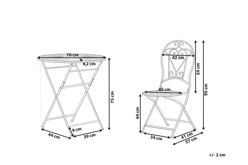 Parvekeryhmä Roccavione - Vihreä - Puutarhakalusteet - Ulkoryhmä - Cafe-ryhmä