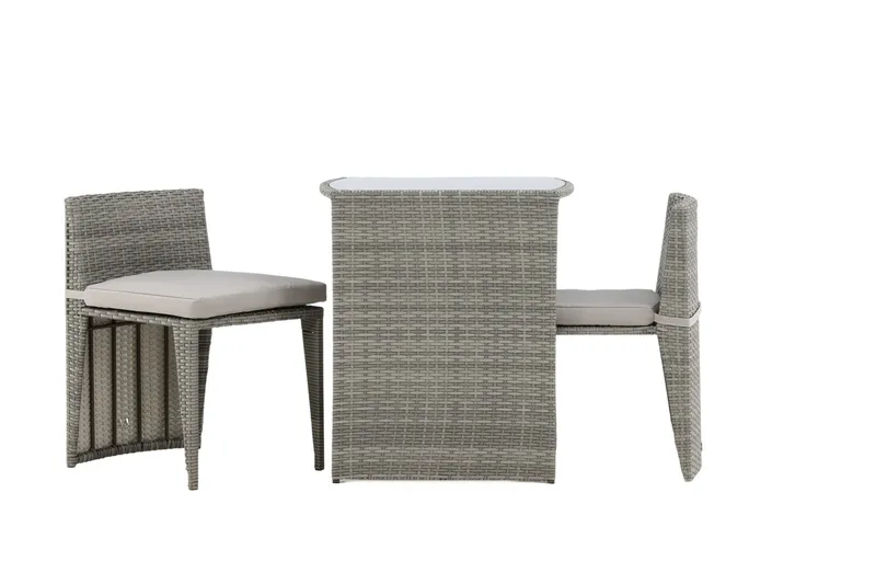 Parvekeryhmä Savanna 50 cm 2 tuolia, Harmaa