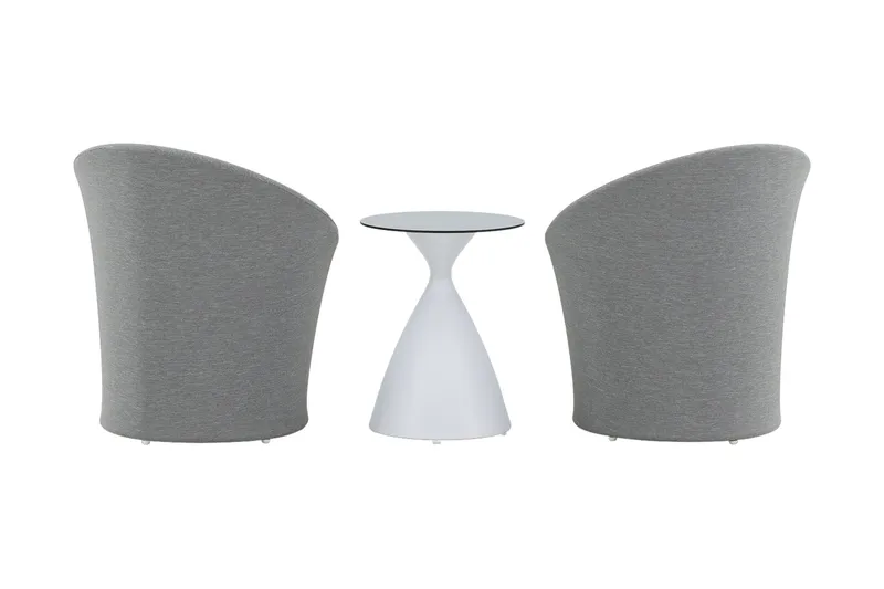 Parvekeryhmä Spoga 2:n ist - Valkoinen/Vaaleanharmaa - Puutarhakalusteet - Ulkoryhmä - Cafe-ryhmä