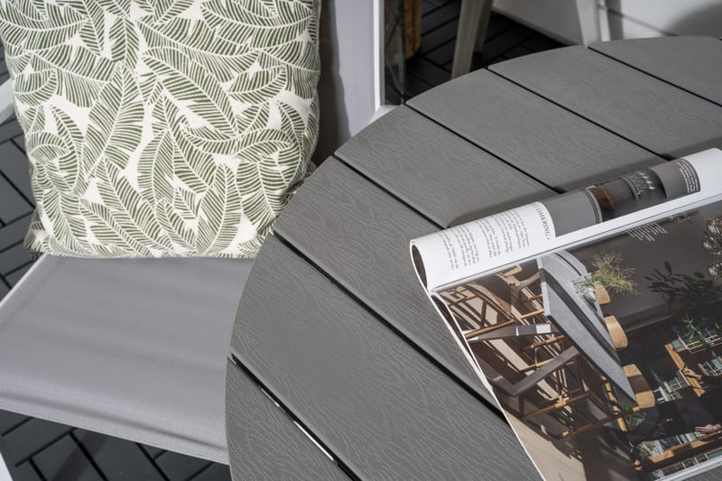 Parvekeryhmä Parma Pyöreä 90 cm 2 Copacabana tuolia - Ruskea/Valkoinen - Puutarhakalusteet - Parveke - Parvekekalusteet - Parvekesetti