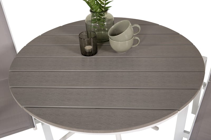 Parvekeryhmä Parma Pyöreä 90 cm 2 Copacabana tuolia - Ruskea/Valkoinen - Puutarhakalusteet - Parveke - Parvekekalusteet - Parvekesetti