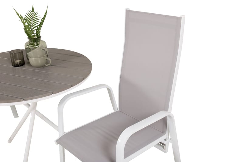 Parvekeryhmä Parma Pyöreä 90 cm 2 Copacabana tuolia - Ruskea/Valkoinen - Puutarhakalusteet - Parveke - Parvekekalusteet - Parvekesetti