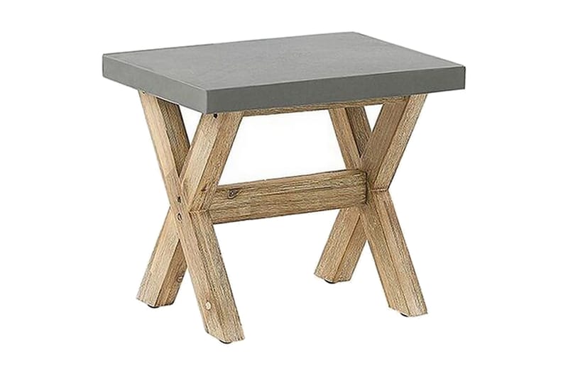 Puutarhasenkki Pöytä ja 4 jakkaraa¸ 90 cmOLBIA - Harmaa - Puutarhakalusteet - Ulkoryhmä - Cafe-ryhmä