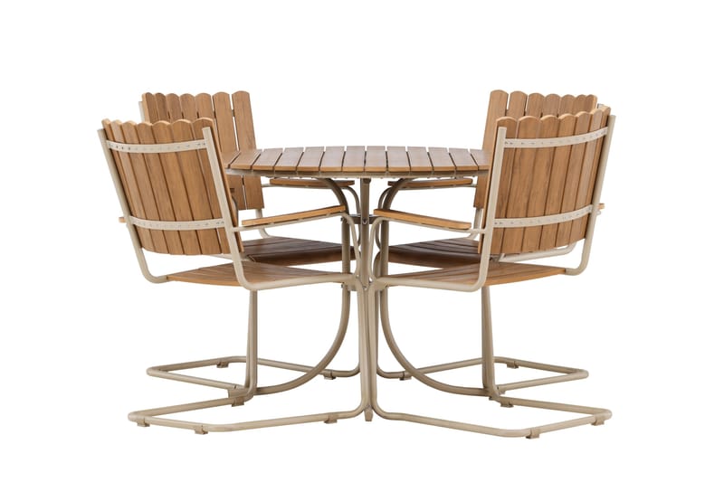 Holmsund Ruokailuryhmä Ulkokäyttöön 4-istuttava - Beige - Puutarhakalusteet - Ulkoryhmä - Ruokailuryhmät ulos