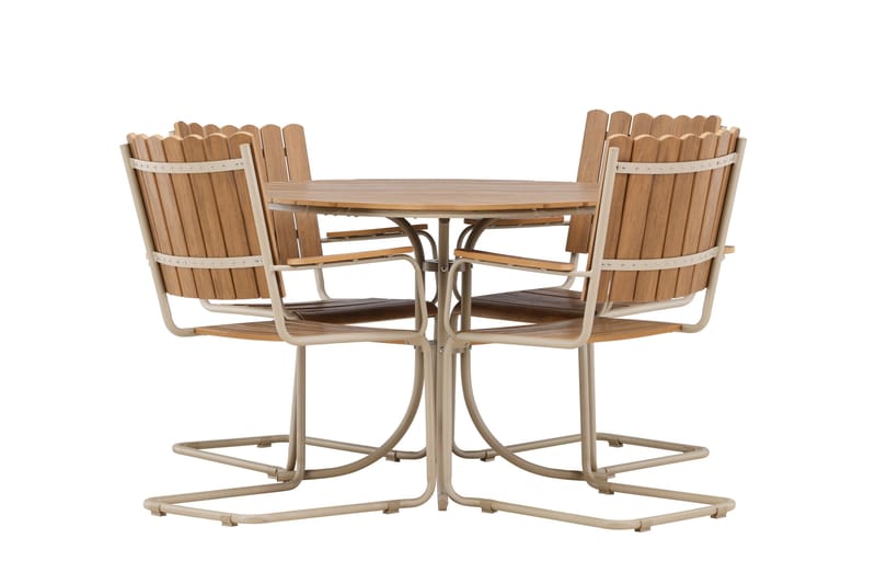 Holmsund Ruokailuryhmä Ulkokäyttöön 4-istuttava - Beige - Puutarhakalusteet - Ulkoryhmä - Ruokailuryhmät ulos