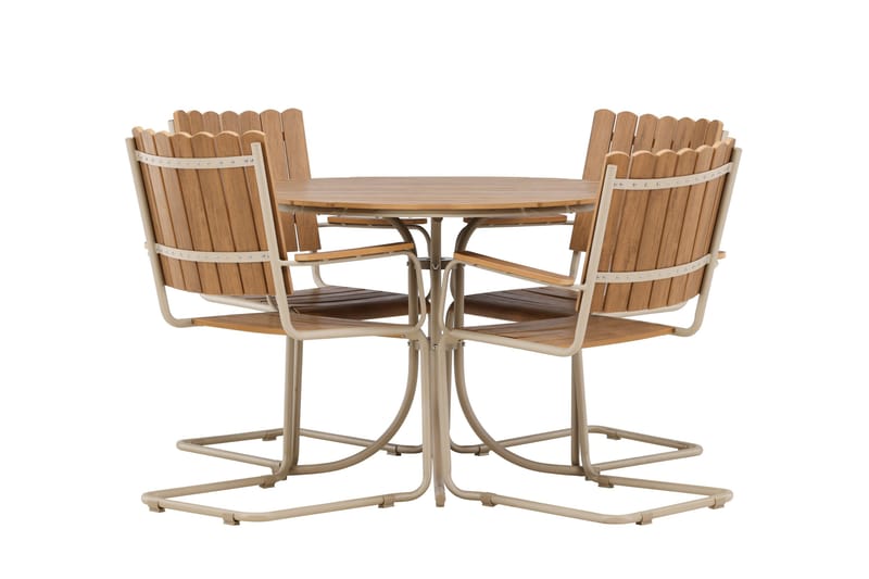 Holmsund Ruokailuryhmä Ulkokäyttöön 4-istuttava - Beige - Puutarhakalusteet - Ulkoryhmä - Ruokailuryhmät ulos