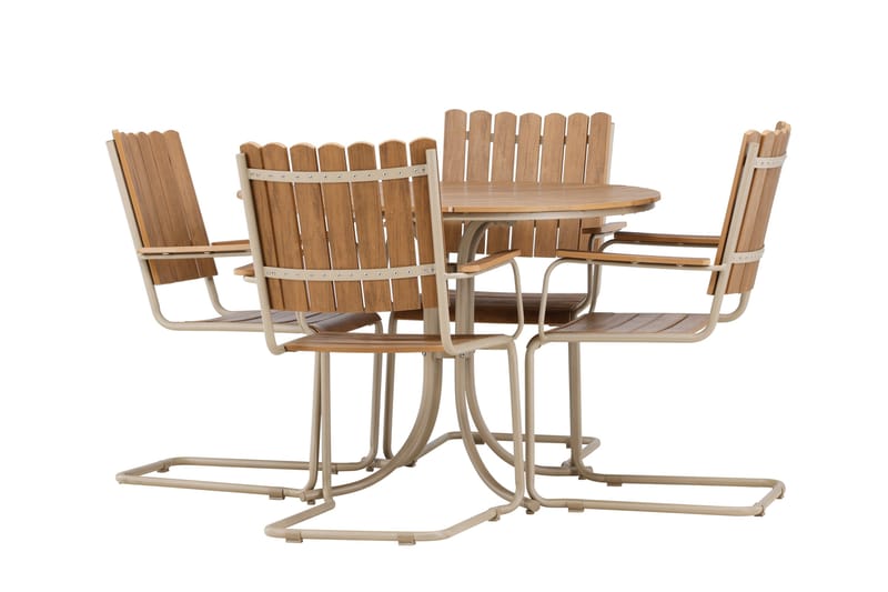 Holmsund Ruokailuryhmä Ulkokäyttöön 4-istuttava - Beige - Puutarhakalusteet - Ulkoryhmä - Ruokailuryhmät ulos