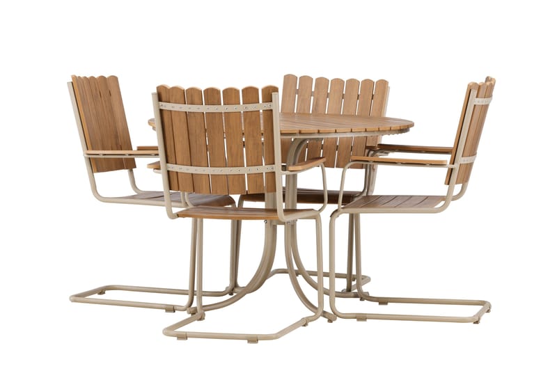 Holmsund Ruokailuryhmä Ulkokäyttöön 4-istuttava - Beige - Puutarhakalusteet - Ulkoryhmä - Ruokailuryhmät ulos