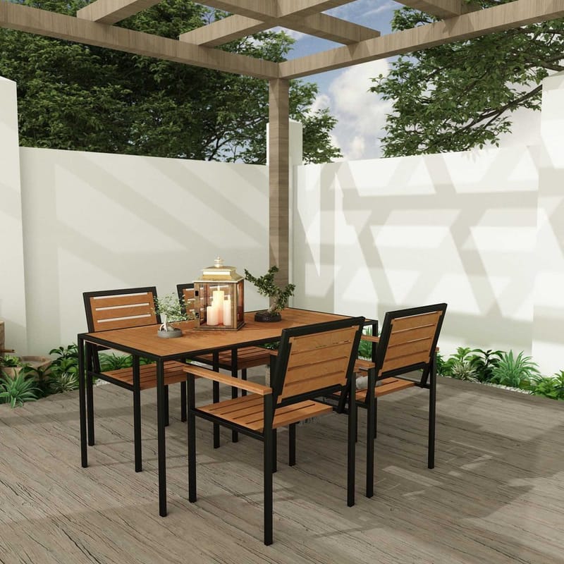 Klyren Ruokailuryhmä sisältää 4 Stolar Ulkokäyttöön - Ruskea - Puutarhakalusteet - Ulkoryhmä - Ruokailuryhmät ulos