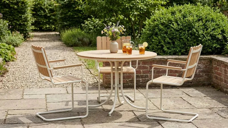 Kullaberg Ruokailuryhmä Ulkokäyttöön - Beige - Puutarhakalusteet - Ulkoryhmä - Ruokailuryhmät ulos