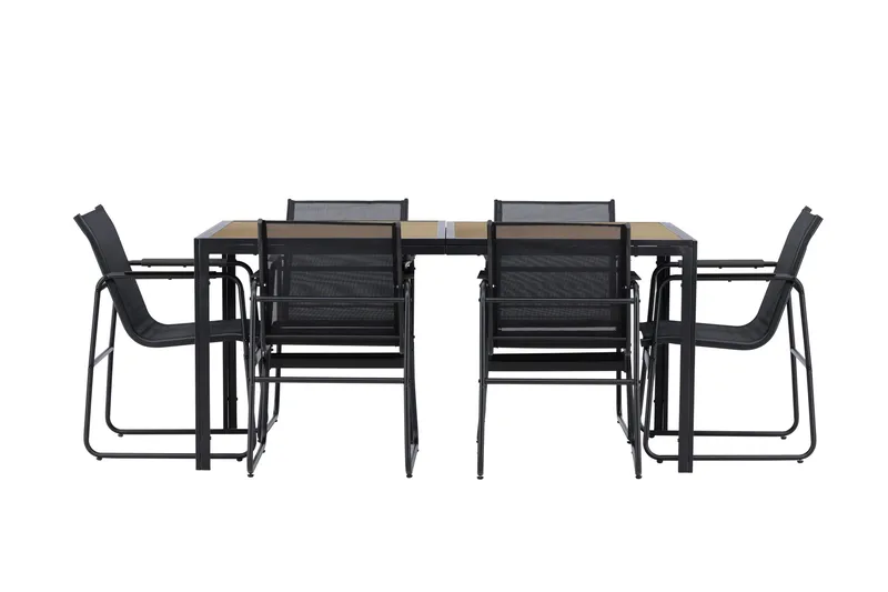 Lampedusa Ruokailuryhmä Ulkokäyttöön 6-istuttava, Musta