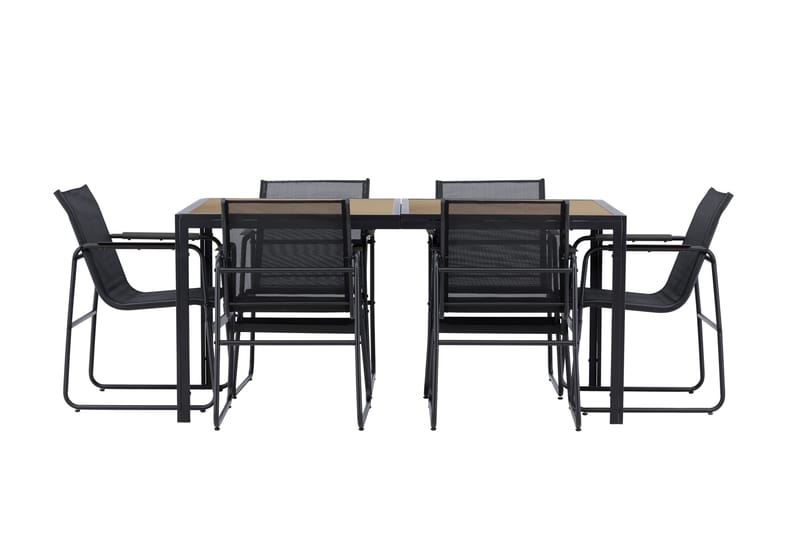 Lampedusa Ruokailuryhmä Ulkokäyttöön 6-istuttava - Musta - Puutarhakalusteet - Ulkoryhmä - Ruokailuryhmät ulos