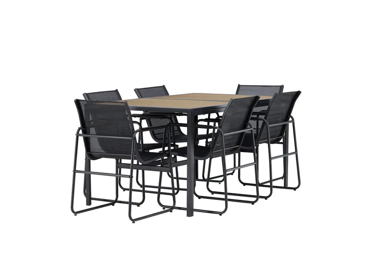 Lampedusa Ruokailuryhmä Ulkokäyttöön 6-istuttava - Musta - Puutarhakalusteet - Ulkoryhmä - Ruokailuryhmät ulos