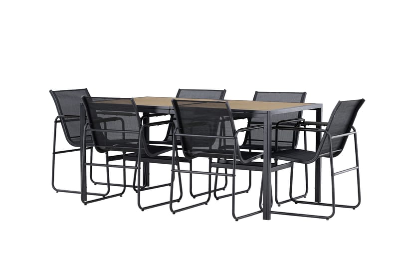 Lampedusa Ruokailuryhmä Ulkokäyttöön 6-istuttava - Musta - Puutarhakalusteet - Ulkoryhmä - Ruokailuryhmät ulos