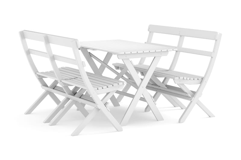 Landet ulkoruokailuryhmä 118x70x74 cm, 2 sohvaa, Valkoinen