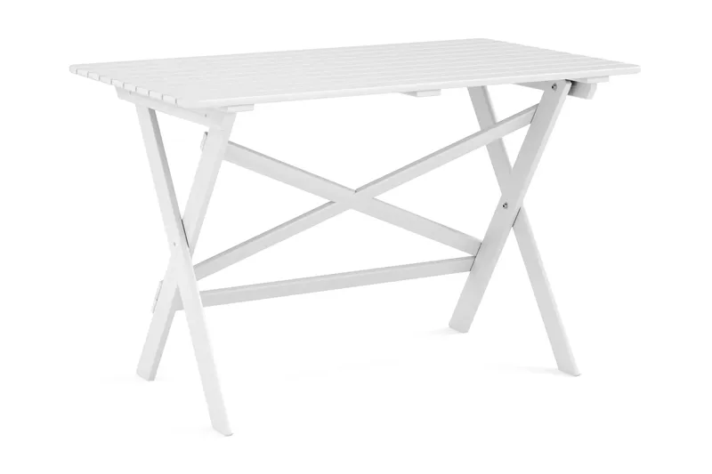 Landet ulkoruokailuryhmä 118x70x74 cm, sohva ja 2 kokoontaitettavaa tuolia - Valkoinen - Puutarhakalusteet - Ulkoryhmä - Ruokailuryhmät ulos