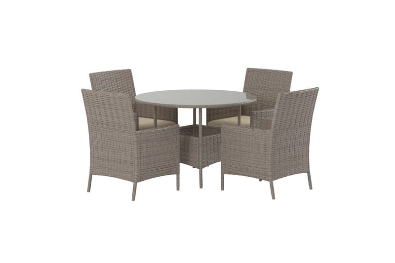 Lefkas ruokailuryhmä 110 cm, 4 nojatuolia ulkokäyttöön - Ruskea - Puutarhakalusteet - Ulkoryhmä - Ruokailuryhmät ulos