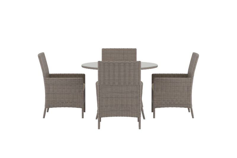 Lefkas ruokailuryhmä 110 cm, 4 nojatuolia ulkokäyttöön - Ruskea - Puutarhakalusteet - Ulkoryhmä - Ruokailuryhmät ulos