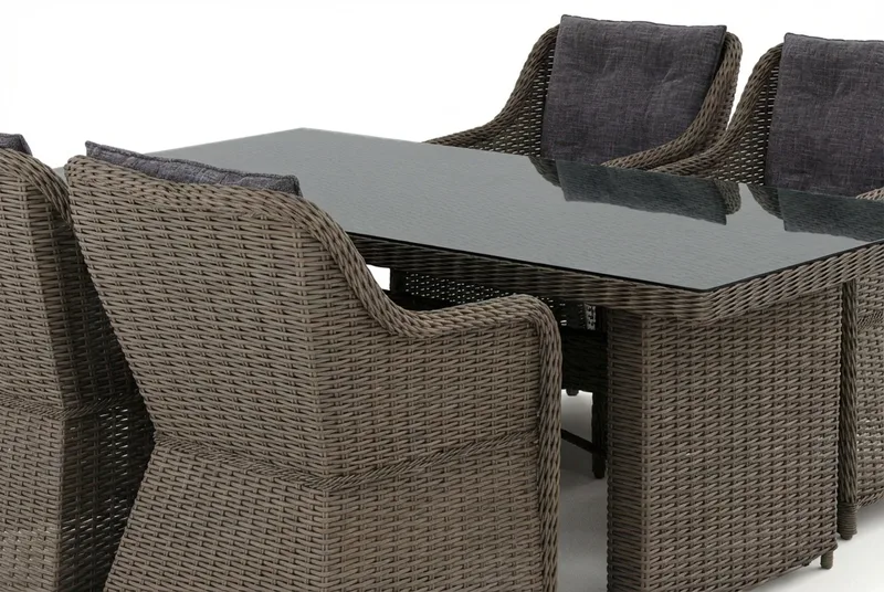 Marcus-ulkoruokailuryhmä 160x90 cm, 4 Marcus-ulkono jatuolia - Harmaa - Puutarhakalusteet - Ulkoryhmä - Ruokailuryhmät ulos