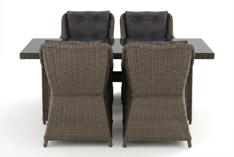 Marcus-ulkoruokailuryhmä 160x90 cm, 4 Marcus-ulkono jatuolia - Harmaa - Puutarhakalusteet - Ulkoryhmä - Ruokailuryhmät ulos