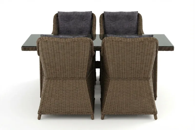 Marcus-ulkoruokailuryhmä 160x90 cm, 4 Marcus-ulkono jatuolia - Luonnonvärinen - Puutarhakalusteet - Ulkoryhmä - Ruokailuryhmät ulos