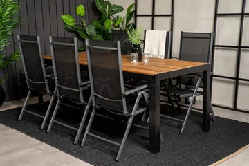 Matgrupp Venture Home Svart Natur 6st - Puutarhakalusteet - Ulkoryhmä - Ruokailuryhmät ulos