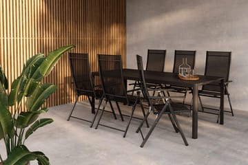 Matgrupp Venture Home Svart Svart 6st - Puutarhakalusteet - Ulkoryhmä - Ruokailuryhmät ulos