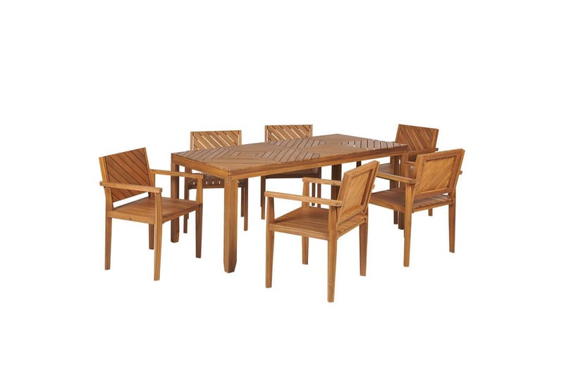Matsalsset Beliani Baratti 6-Sits Light wood, undefined