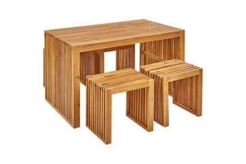 Matsalsset Beliani Bellano 4-Sits Light wood - Puutarhakalusteet - Ulkoryhmä - Ruokailuryhmät ulos
