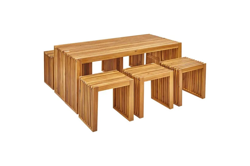 Matsalsset Beliani Bellano 6-Sits Light wood, undefined