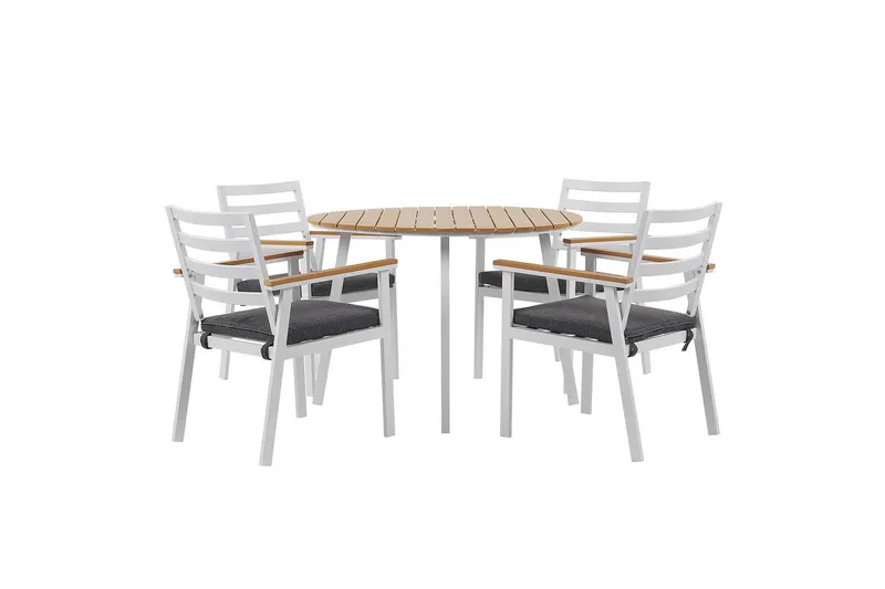 Matsalsset Beliani Cavoli Vit/ljust trä/beige White||Light wood||Grey