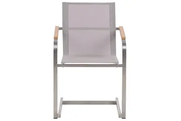 Matsalsset Beliani Cosoleto Grå/Silver, 4-Sits White||Beige||Silver - Puutarhakalusteet - Ulkoryhmä - Ruokailuryhmät ulos