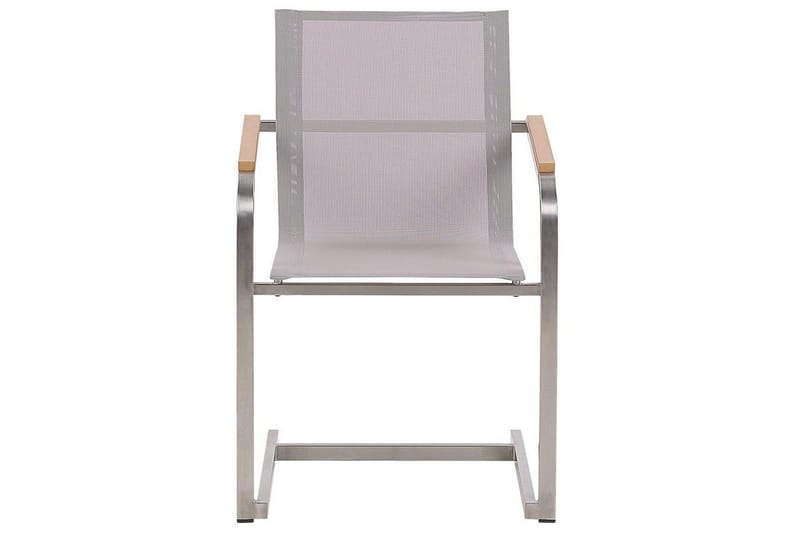 Matsalsset Beliani Cosoleto Grå/Silver, 4-Sits White||Beige||Silver - Puutarhakalusteet - Ulkoryhmä - Ruokailuryhmät ulos
