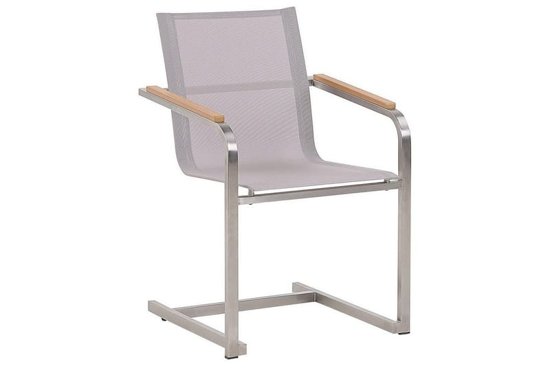 Matsalsset Beliani Cosoleto Grå/Silver, 4-Sits White||Beige||Silver - Puutarhakalusteet - Ulkoryhmä - Ruokailuryhmät ulos