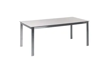 Matsalsset Beliani Cosoleto Grå/Silver, 4-Sits White||Beige||Silver - Puutarhakalusteet - Ulkoryhmä - Ruokailuryhmät ulos