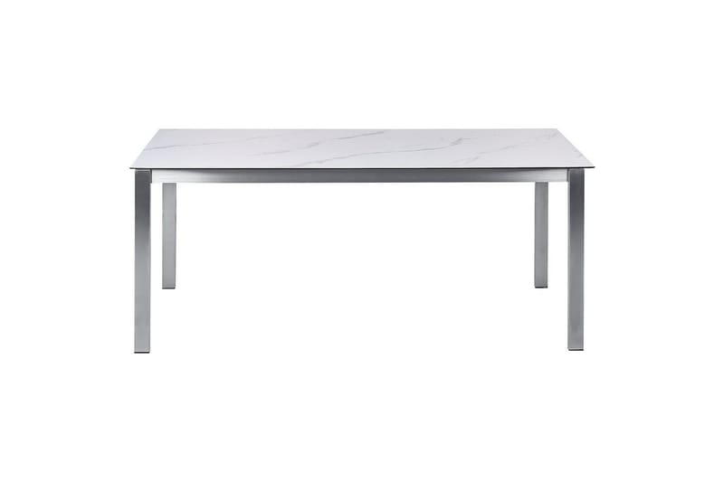 Matsalsset Beliani Cosoleto/Grosseto Grå/Silver, 6-Sits White Marble||Silver - Puutarhakalusteet - Ulkoryhmä - Ruokailuryhmät ulos