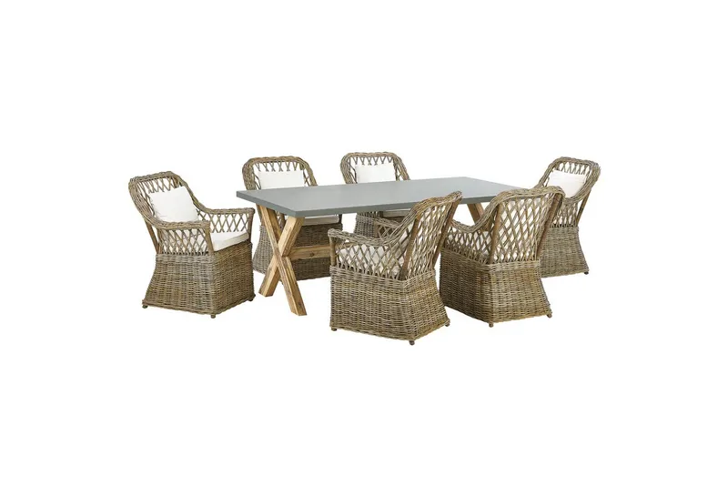 Matsalsset Beliani Maros/Olbia 6-Sits Natural, undefined