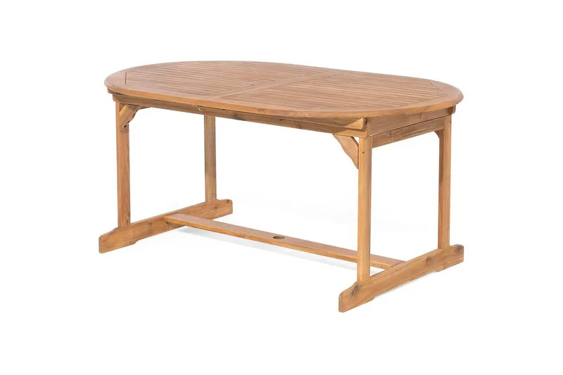 Matsalsset Beliani Maui 8-sits Grå/ljust trä Light wood||blue - Puutarhakalusteet - Ulkoryhmä - Ruokailuryhmät ulos