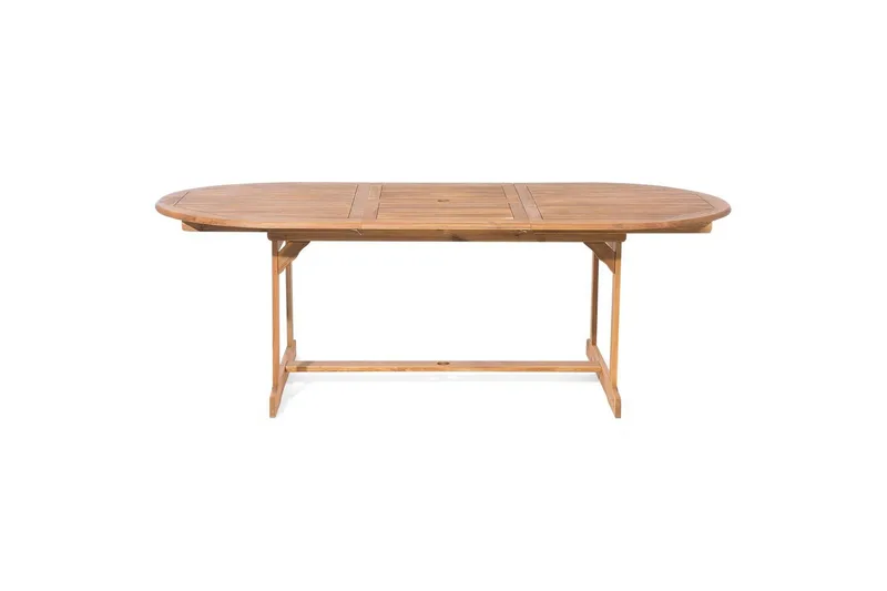 Matsalsset Beliani Maui 8-sits Grå/ljust trä Light wood||blue - Puutarhakalusteet - Ulkoryhmä - Ruokailuryhmät ulos
