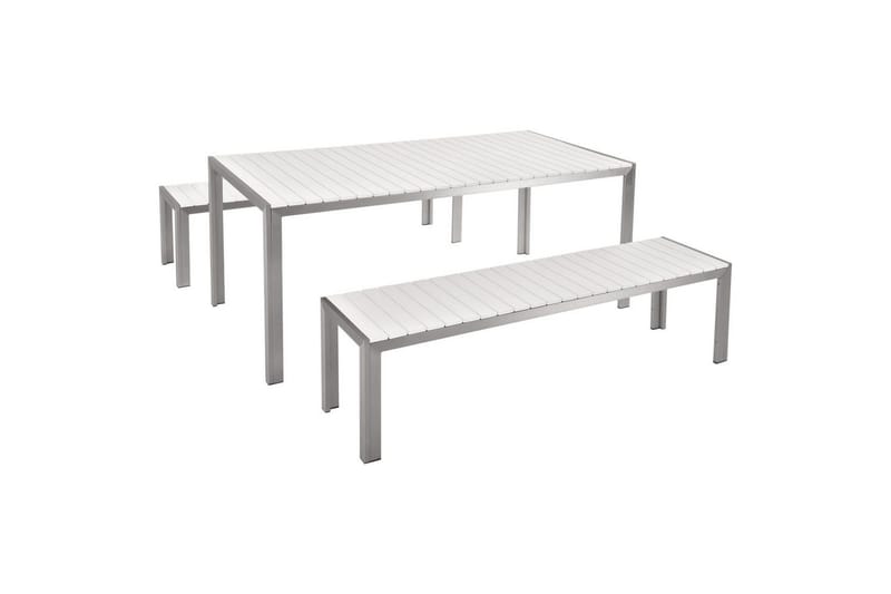 Matsalsset Beliani Nardo Ljus trä/svart White||Silver, undefined