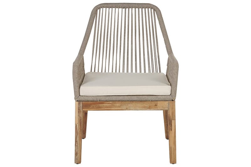 Matsalsset Beliani Oristano Grå/beige/ljus trä, 4-Sits Grey||Beige||Light wood - Puutarhakalusteet - Ulkoryhmä - Ruokailuryhmät ulos