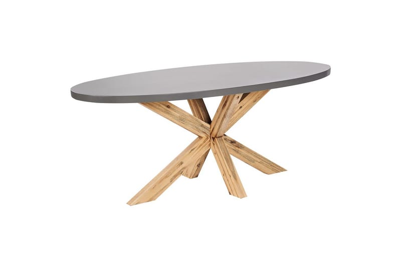 Matsalsset Beliani Oristano Grå/beige/ljus trä, 4-Sits Grey||Beige||Light wood - Puutarhakalusteet - Ulkoryhmä - Ruokailuryhmät ulos