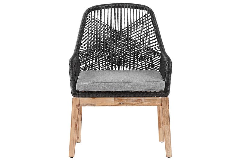 Matsalsset Beliani Oristano Grå/Svart/Ljus träfärg, 6-Sits Grey||Black - Puutarhakalusteet - Ulkoryhmä - Ruokailuryhmät ulos