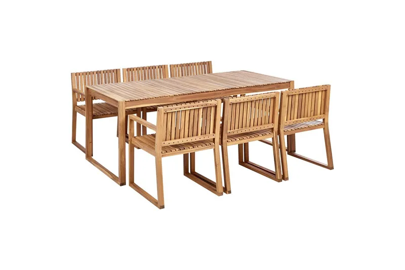 Matsalsset Beliani Sassari II 6-Sits Light wood, undefined