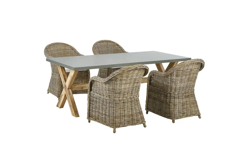 Matsalsset Beliani Susua/Olbia 4-Sits Natural, undefined