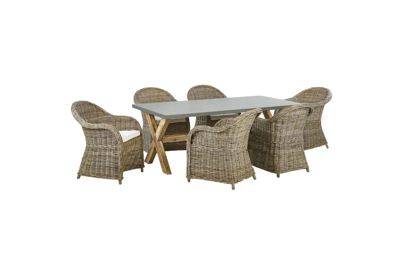 Matsalsset Beliani Susua/Olbia 6-Sits Natural, undefined