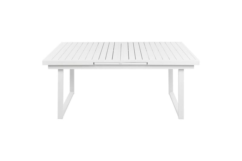 Matsalsset Beliani Valcanetto/Cosoleto Vit/Beige/Silver, 6-Sits White||Grey||Silver - Puutarhakalusteet - Ulkoryhmä - Ruokailuryhmät ulos