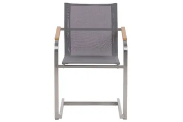Matsalsset Beliani Valcanetto/Cosoleto Vit/Beige/Silver, 6-Sits White||Grey||Silver - Puutarhakalusteet - Ulkoryhmä - Ruokailuryhmät ulos